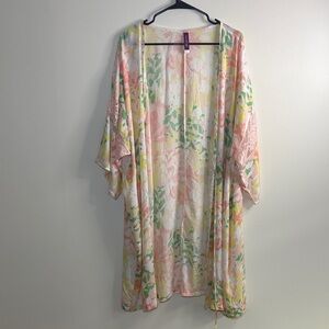 Adore Me Pastel Floral Kimono NWOT
